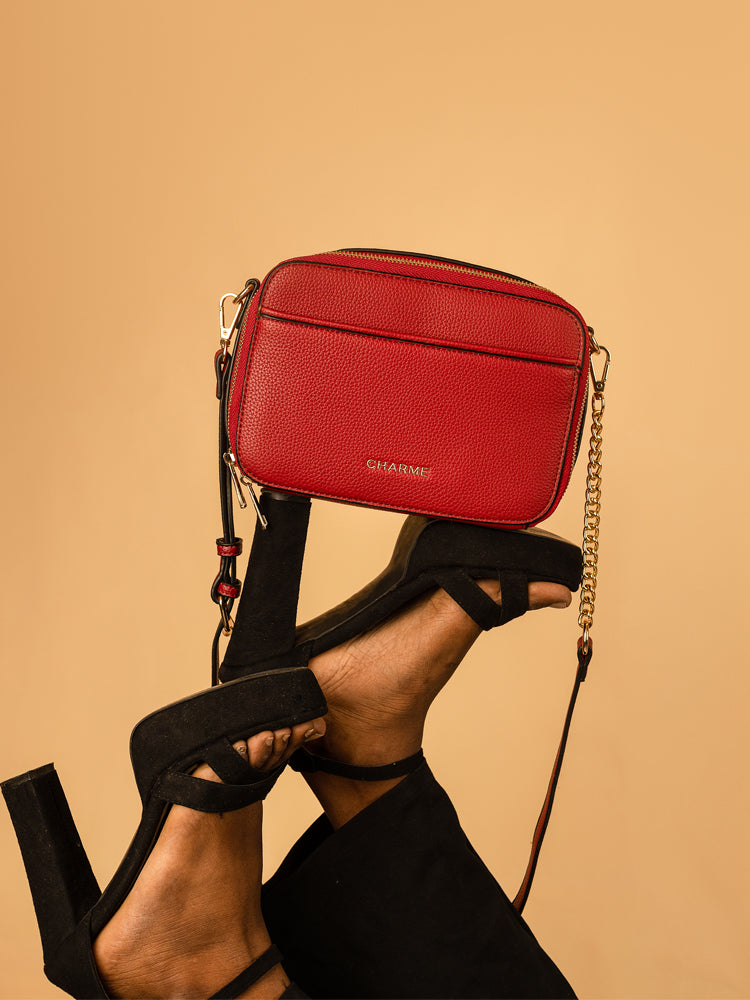 Boxed & Bold Cherry Red Sling Bag