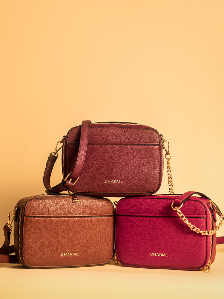 Boxed & Bold Cherry Red Sling Bag