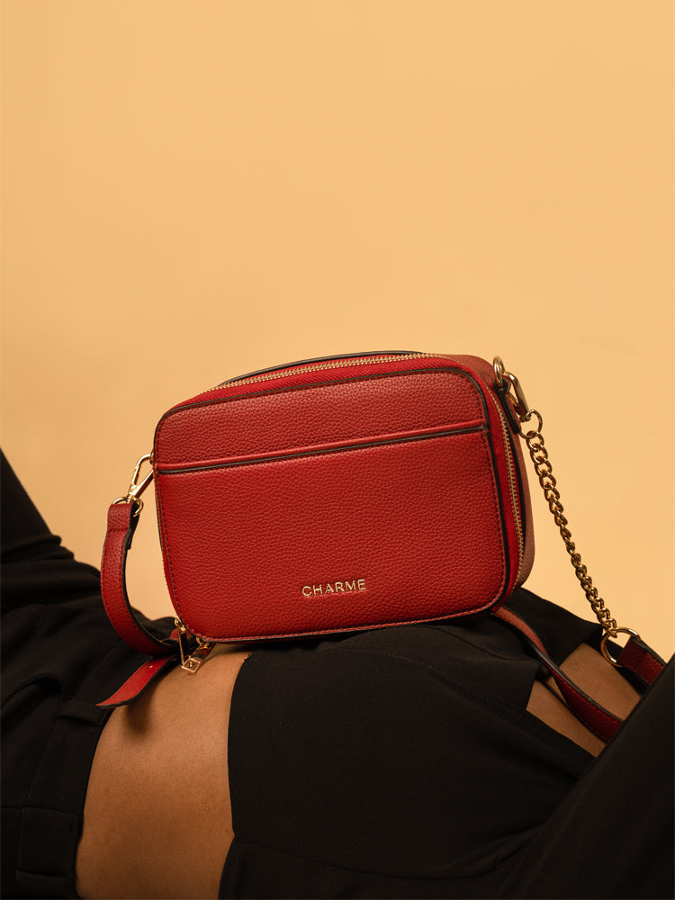 Boxed & Bold Brown Sling Bag