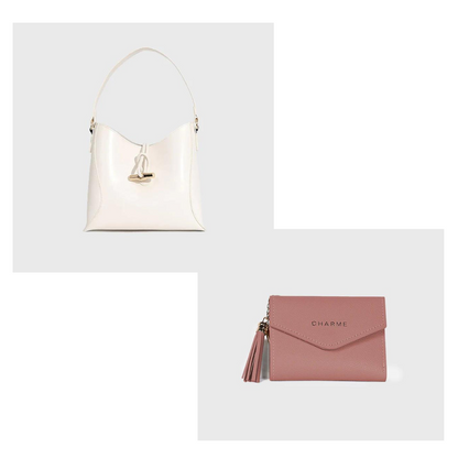 Mini Flirty (White) + Cuddly Wristler Wallet(Pink)