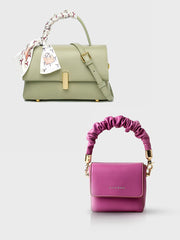 Plushy Boss Lady Sling Bag (Green) + Cuto Buzzo Mini Bag (Hot Pink)